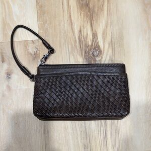 Woven Leather Wristlet